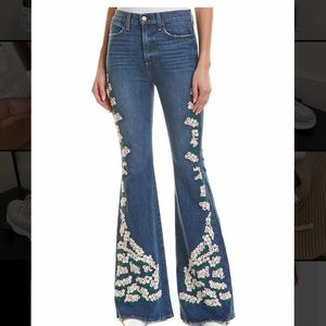 Alice + Olivia Floral Flared Jeans